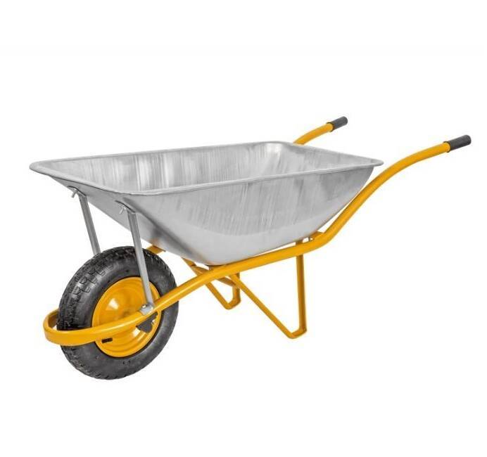 Brouette de chantier 85 Litres Galvanisée Caisse carrée Roues gonflées VITO