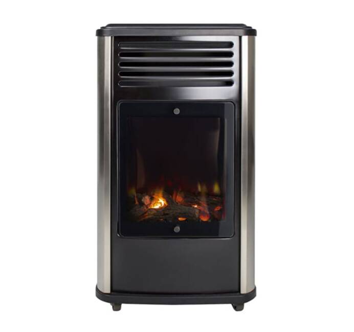 Chauffage d'appoint GAZ Manhattan 3.4 kW Noir effet flamme