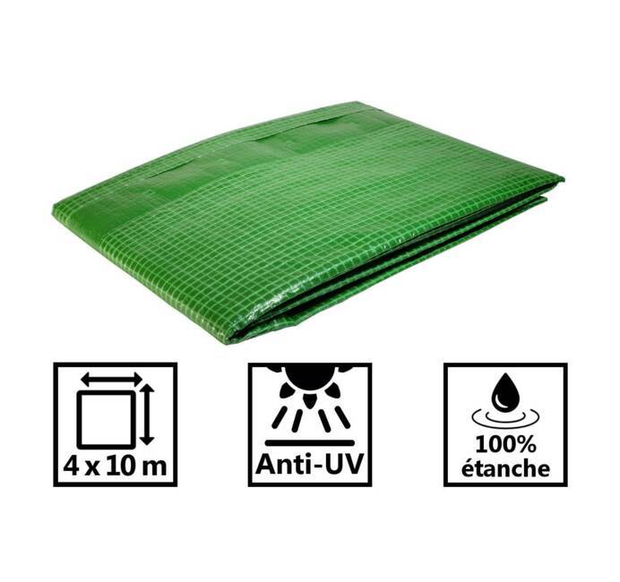 Bâche étanche multi-usage en polyéthylène armée 4X3 m transparente 170g/m²  - bâche translucide armée en polyéthylène