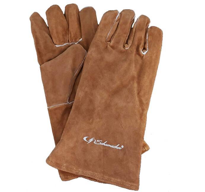 Gants de soudeur Cuir extra souple Anti chaleur Schumacher Taille 10 Manchette confort 15 cm