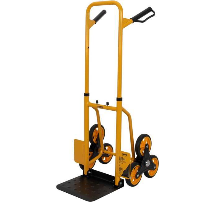 Diable de manutention pliable Charge 150kg 2x3 Chariot de transport à Roues pivotantes Poignée anti dérapante VITO