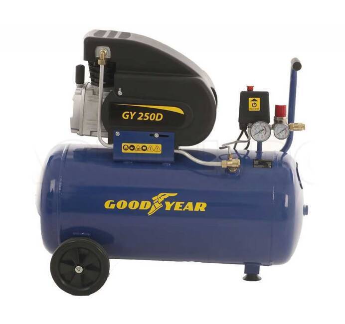 Compresseur d'air électrique 50L GOODYEAR 2CV 1500W 8 bar 200 Litres/minute