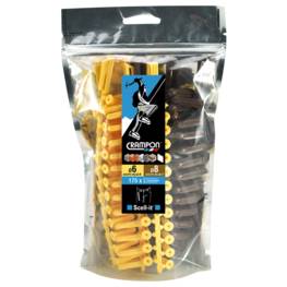 175 Chevilles universelles en GRAPPE CRAMPON® 100 pces Ø6X25 + 75 pces Ø8X32