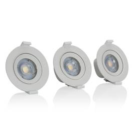 Jeu de 3 anneaux LED ronds Ø 90mm orientables 6,5W 4000K blanc neutre ASLO