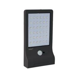 Lampe LED Solaire 3W 370 lumens 6000K LI ION Applique exterieure noir avec détection ASLO