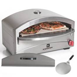 Four à pizza 4800W gaz KEMPER Inox + Spatule pizzaiolo Cuisson sur pierre réfractaire 400°C max Allumage piezo Thermostat