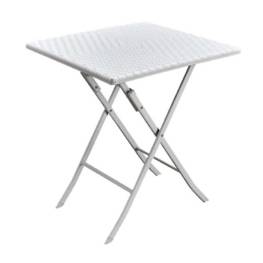 Table carrée pliante Blanche 61x61xH73cm Résine Camping Jardin Réceptions Festivals Evenements GARDEN DELUXE