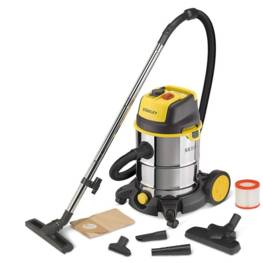 Aspirateur solides et liquides Stanley 1600W Cuve INOX 30L SXVC30XTDE Avec prise 230V Accessoires Complets fournis