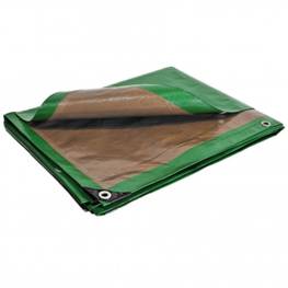 Bâche verte et marron 5 x 8 m 250g/m² - Traitée anti UV en polyéthylène