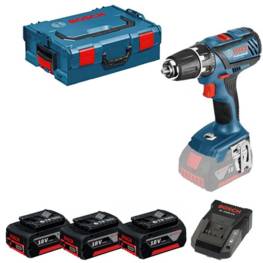 Perceuse BOSCH GSR18V + 3 Batteries Lithium 3.0 AH + Chargeur + Coffret BOSCH