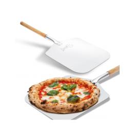 Pelle à pizza Spatule alimentaire Manche en bois 30.5x30.5x66cm Aluminium