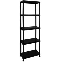 Etagère 5 tablettes polypropylène noir Charge 150kg Montage facile Intérieur/Extérieur L61xP31xH172 cm ITOOLS