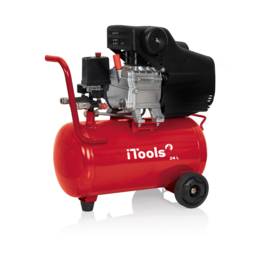 Compresseur d'air 24L 8 bar à huile 115 PSI Silencieux 2CV 1.5KW ITOOLS