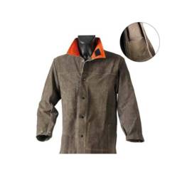 Veste cuir croute JACK pour tous travaux de bricolage couleur brun avec double coutures et poche renforcée - taille L