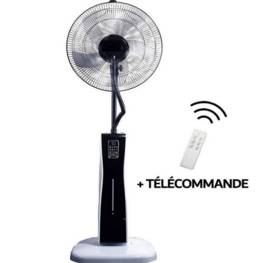 Ventilateur Brumisateur 75W Hélice Ø40cm NIKLAS Télécommande 3 vitesses Oscillant Programmable Réservoir 3L