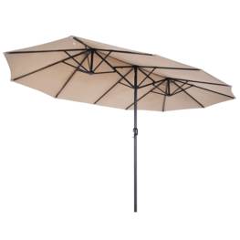 Parasol double 450 x 265 x h240 cm TWIN Aluminium Toile polyester Beige