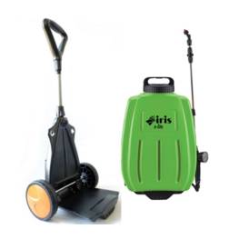 Pulvérisateur à batterie 16L Lithium 8 Ah 2en1 Chariot et bretelles IRIS Chargeur + 3 buses Jardin et Désinfection