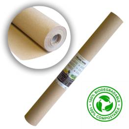 Toile de paillage Papier Kraft 0.6 x 300m Biodégradable Paillage naturel Anti mauvaises herbes 100% Cellulose
