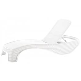 Chaise longue de jardin inclinable KETER en résine Effet rotin Blanc 197x74xH36 cm