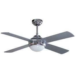 Ventilateur Plafonnier 2en1 Eclairage 4 pales 60 W 3 vitesses Ø 121 cm Télécommande de contrôle incluse NIKLAS