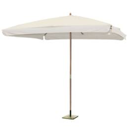 Parasol de jardin 3m x 3m Forme Carrée Blanc Ecru avec bordure de 50 mm Mat bois naturel KZ GARDEN