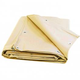 Bâche pour pergola IVOIRE 4.10 x 3.10m PVC Oeillets tous les 25cm Etanche Robuste Haute protection Traitée Anti UV
