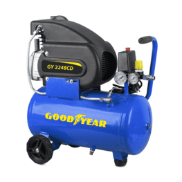 Compresseur d'air 24L 8 bar Silencieux 2CV 1.5KW 115 PSI Débit 210 L/min GOODYEAR