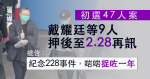 【初選47人案】戴耀廷等9人 押後至2.28被捕一周年再訊