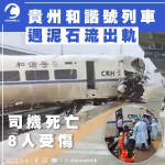 貴州和諧號列車遇泥石流出軌 司機死亡 8人傷