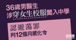 36歲男醫生涉穿女生校服闖入中學　認遊蕩罪判12個月感化令