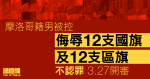 摩洛哥籍男被控2022年十一翌日侮辱國旗區旗　不認罪3月底開審