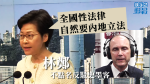 【港版國安法】林鄭不點名反駁史墨客　稱全國性法律自然要內地立法