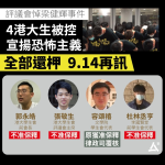 港大四學生被控宣揚恐怖主義　四人全遭還柙