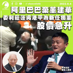 阿里巴巴委利蘊蓮吳港平為新任獨董 棄高齡體弱董建華股價急升