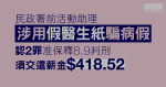 民政署前活動助理涉用假醫生紙騙病假　認2罪　准保釋8.9判刑