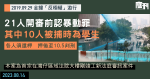 金鐘9.29「反極權」遊行｜21人開審前認暴動罪　其中10人被捕時為學生　各人須還柙候判