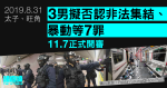 8.31 太子旺角｜3 男擬否認非法集結、暴動等 7 罪　1 人染疫押後 11.7 正式開審