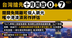 台灣搶先十月開放「 0 + 7 」 開關免隔離可個人觀光 全球通行唯中港澳須另作評估