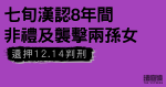 七旬漢認8年間非禮及襲擊兩孫女　還押12.14判刑