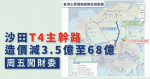 沙田T4主幹路造價減3.5億至68億 周五闖財委