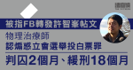 物理治療師被指FB轉發許智峯帖文　認煽惑投白票罪　判囚2月、緩刑18月