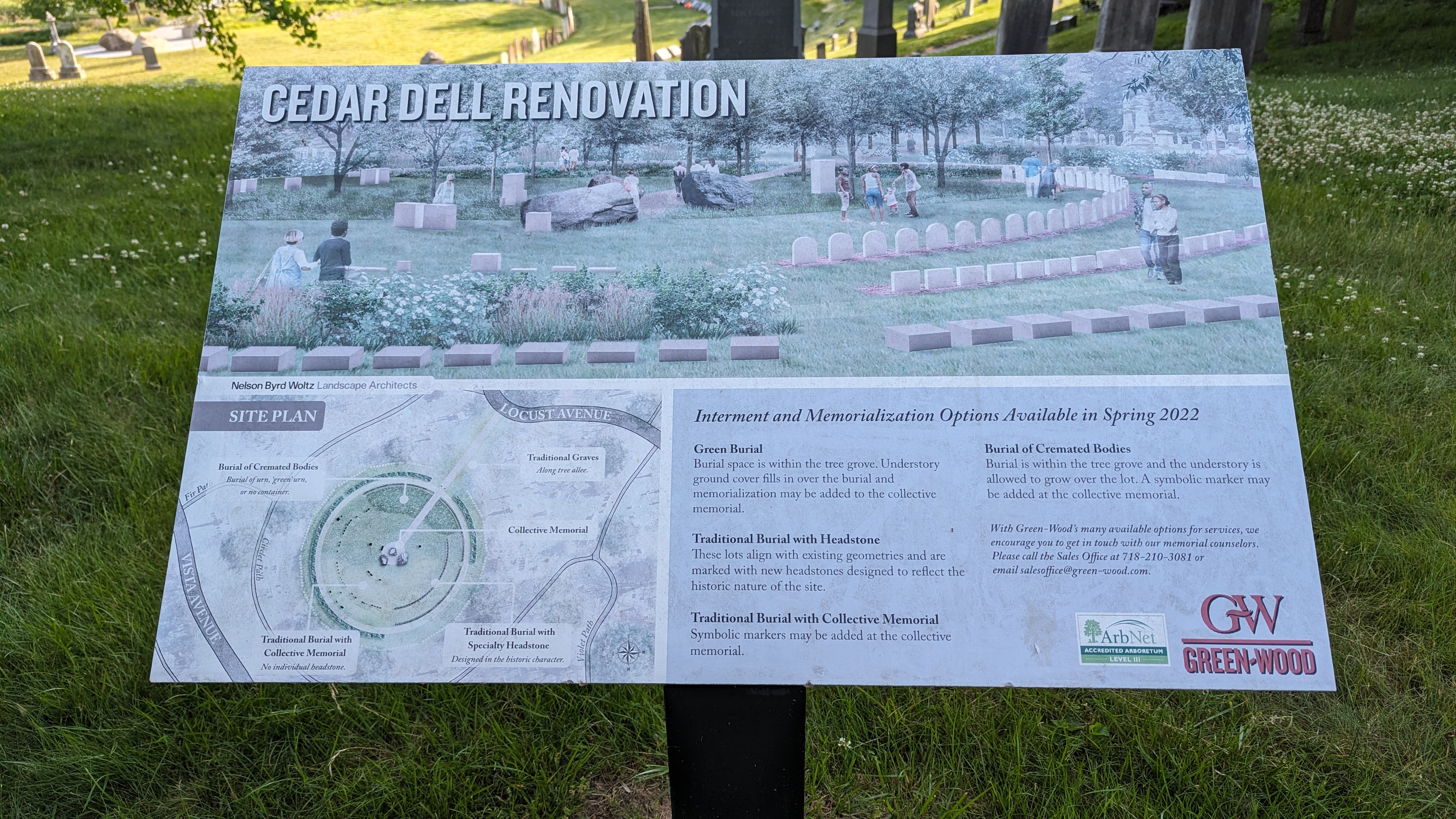 CEDAR DELL RENOVATION Nelson Byrd Woltz Landscape Architects SITE PLAN Burial of Cremated Bodies. Burial of urn, 'green'urn, or no container. Traditional Burial with Collective Memorial No...