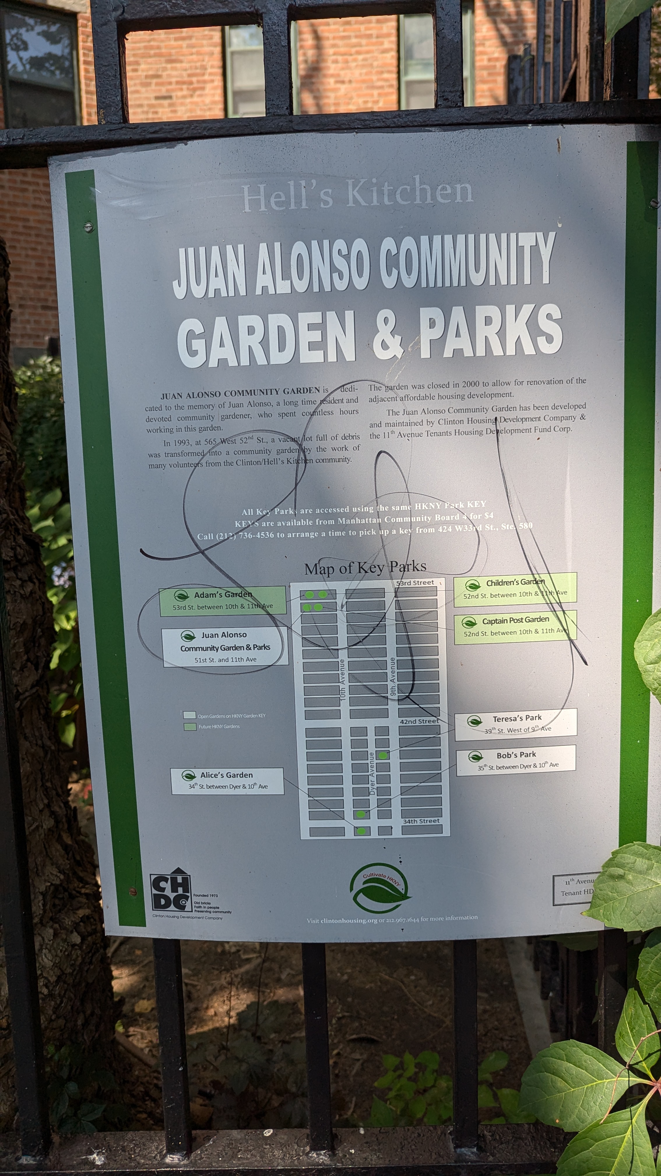 Hell's Kitchen JUAN ALONSO COMMUNITY GARDEN & PARKS JUAN ALONSO COMMUNITY GARDEN is dedicated to the memory of Juan Alonso, a long time resident and devoted community gardener, who spent countless...