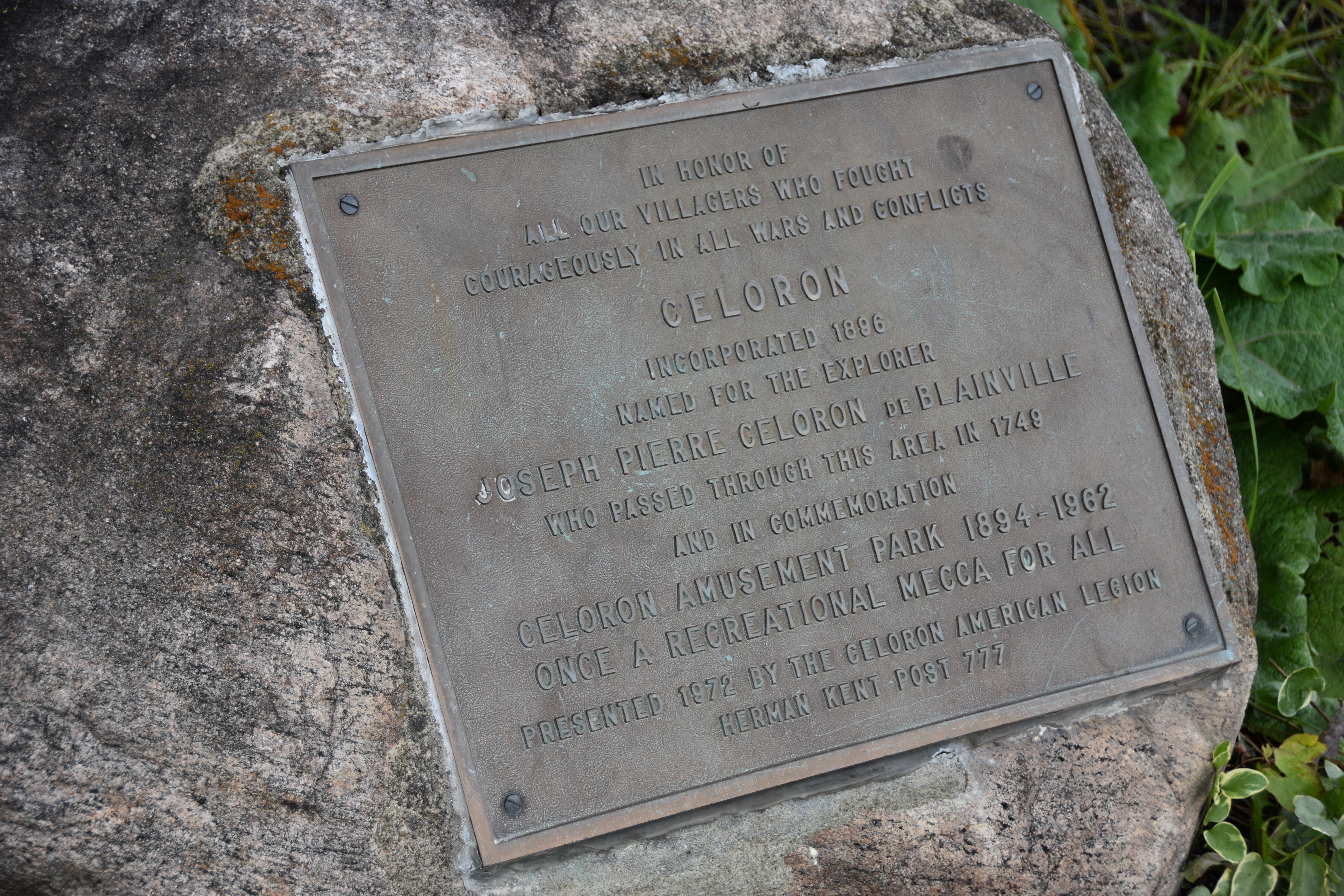 Plaque is located in a lakefront park where there are two sculptures of Lucille Ball, one notoriously known as “Ugly Lucy.” Lucy grew up in Celeron. The plaque location was once an amusement park....