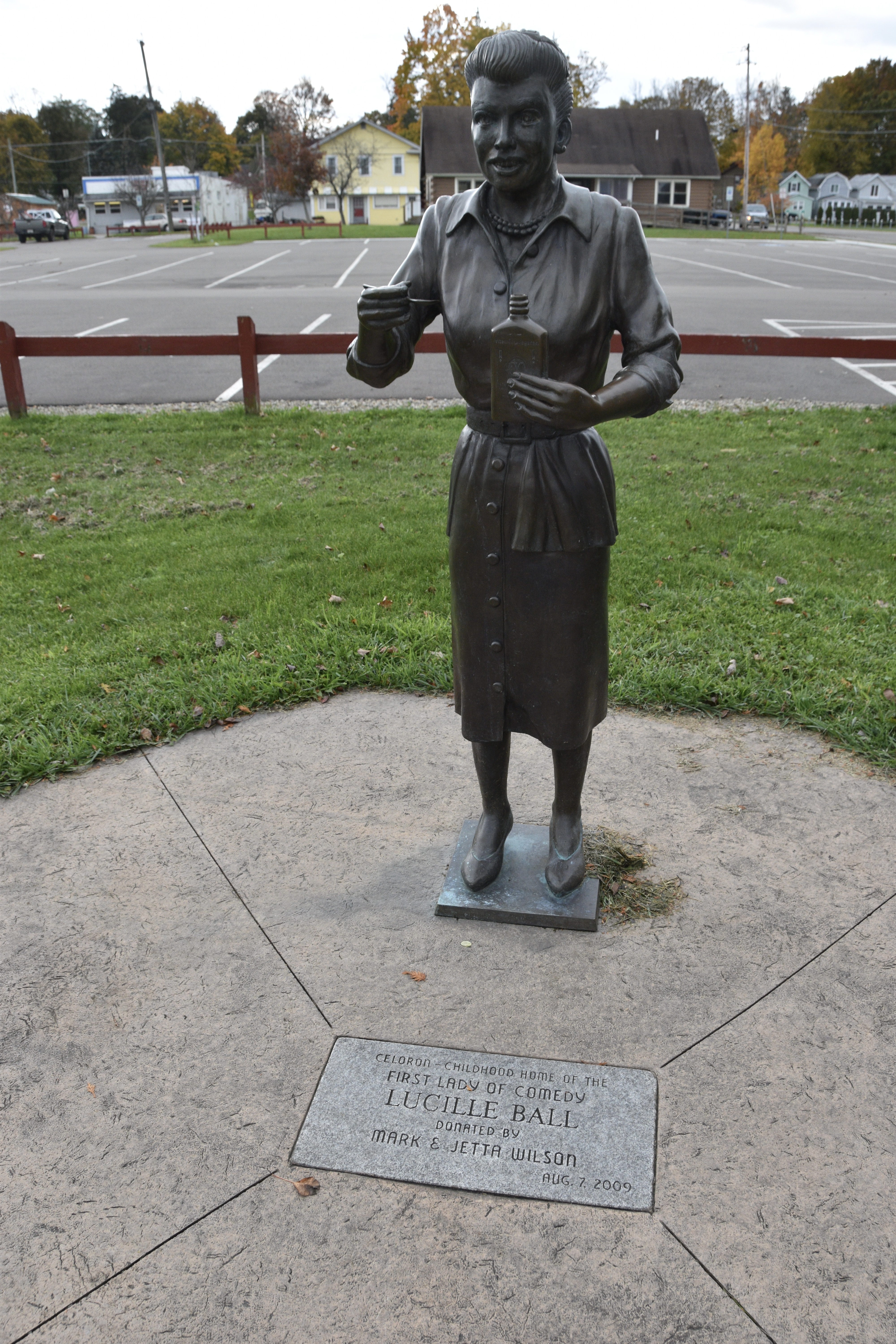 Plaque is located in a lakefront park where there are two sculptures of Lucille Ball, one notoriously known as “Ugly Lucy.” Lucy grew up in Celeron. The plaque location was once an amusement park....