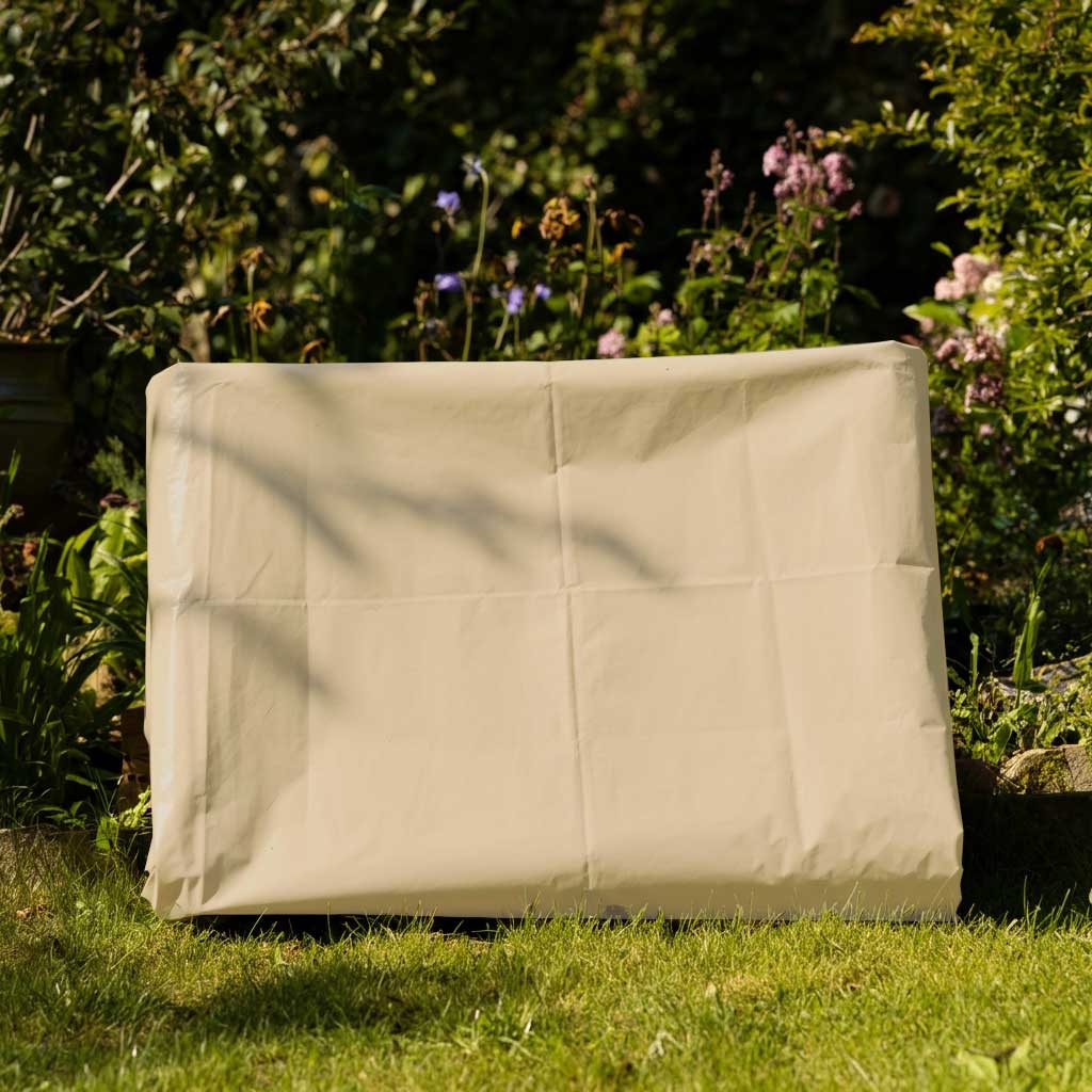 Holzplane 3x3 m Dunkelbeige - 5 Jahre Garantie TECPLAST - LP506BO - Wasserdichte Schutzplane aus PVC für Brennholz - Bilder