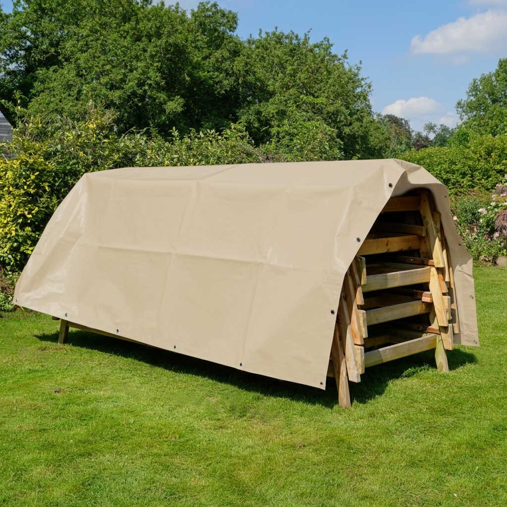 Schutzplane 6x8 m Anthrazitgrau - 5 Jahre Garantie TECPLAST - LP506MU - Wasserdichte PVC-Plane - UV-beständige Widerstandsfähigkeit - Bilder