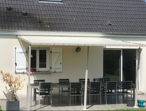 Ivory Pergola Cover 5x7 m - 10 years Warranty TECPLAST - XP640PR - Waterproof PVC Pergola Cover or Gazebo - Made in France - Images