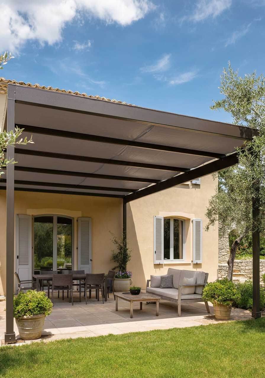 Telo per Pergola Talpa 6x8 m - Garantia de 8 anni TECPLAST - LP640PR - Copertura Impermeabile in PVC per Pergola, Pergolato o Gazebo - Immagini