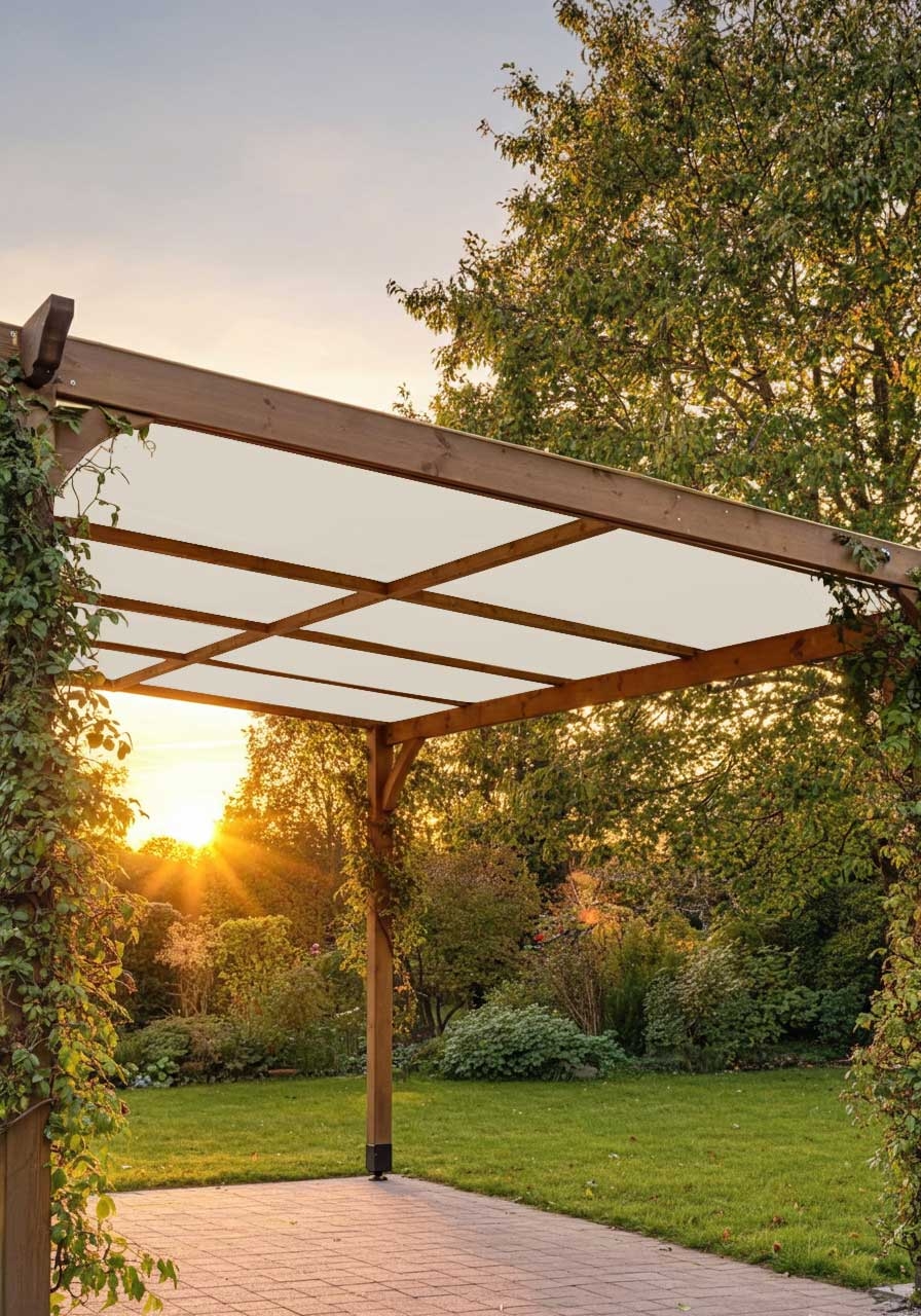 Pergola-Plane Cremeweiss 3x3 m - 8 Jahre Garantie TECPLAST - LP640PR - Wasserdichte PVC Plane für Pergola oder Gartenlaube - Bilder